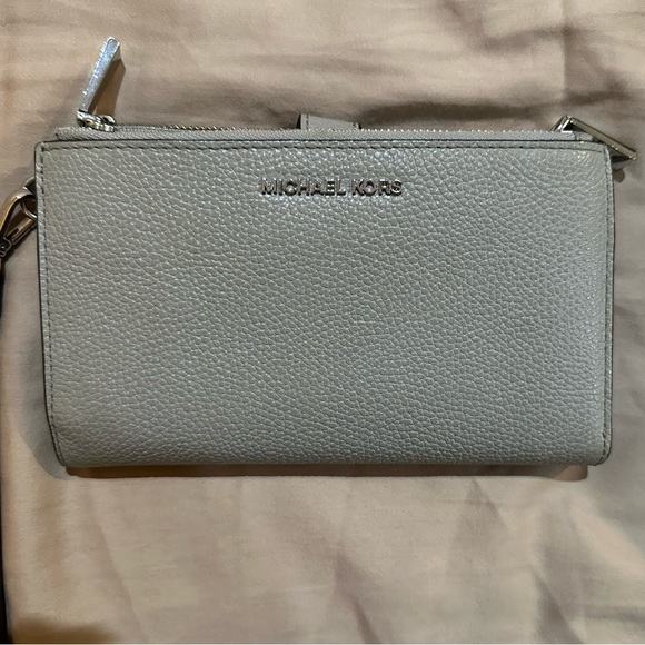 MK Michael Kors Double Zip Jet Set Wallet Grey - Picture 2 of 4